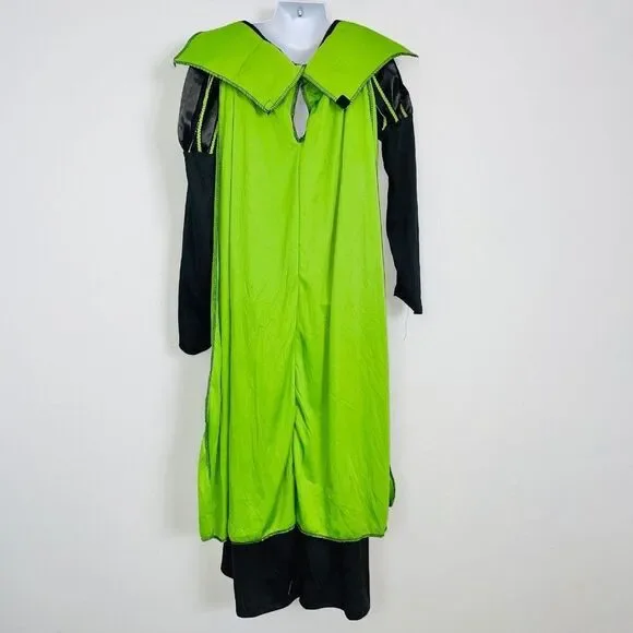 Wizard of Oz Wicked Witch Costume Girls M Green Black Hat Halloween - Picture 8 of 12